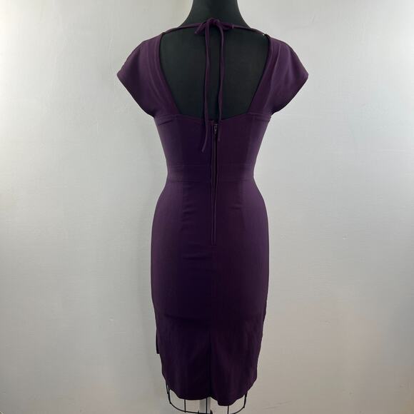 STOP STARING Purple Plum Pinup Wiggle Bodycon SLIMMING SEXY Dress S Small - Picture 6 of 8